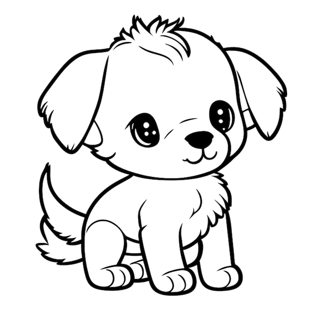 lindo perro vector ilustración línea arte