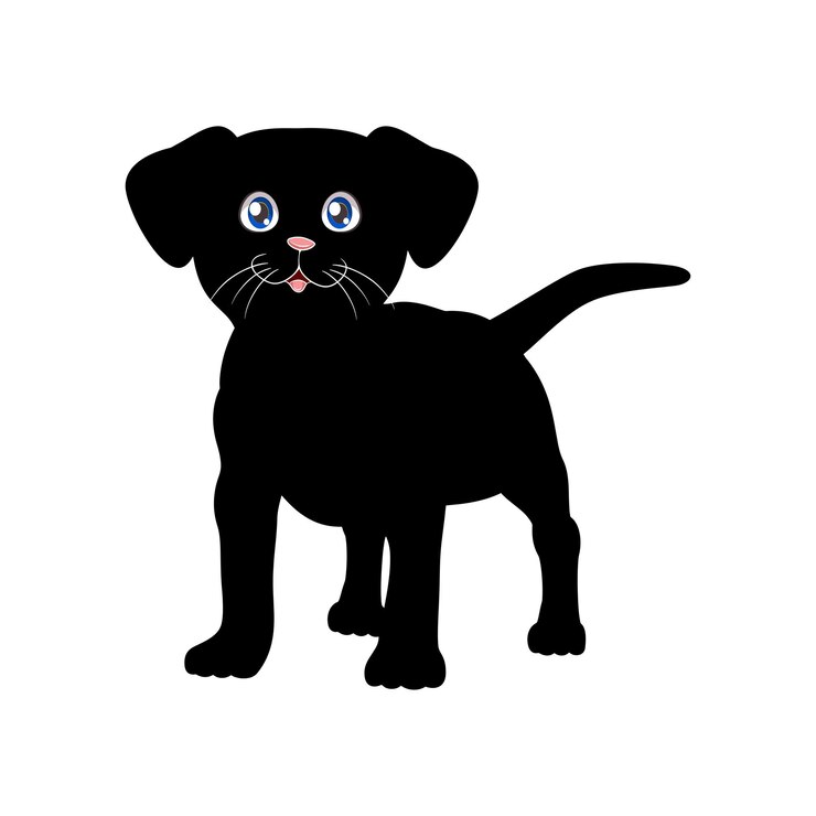 Vector lindo, perros, silueta
