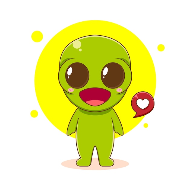 Vector lindo personaje alienígena