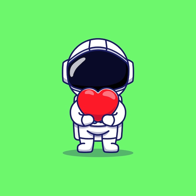 Vector lindo personaje de astronauta con globo de amor