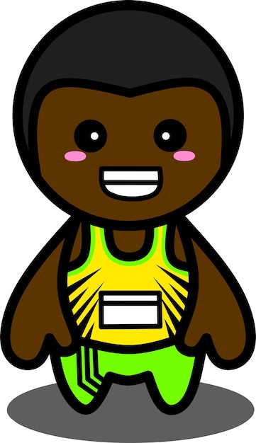 Vector lindo personaje de atleta corredor