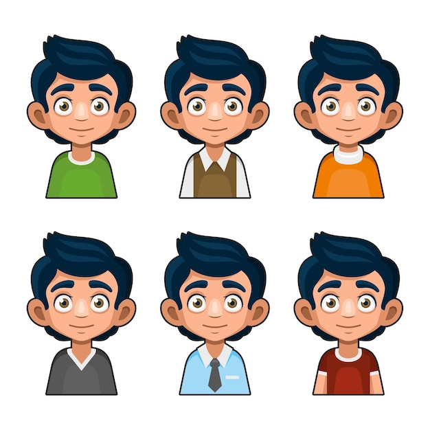 Vector lindo personaje de avatar de hombre joven.