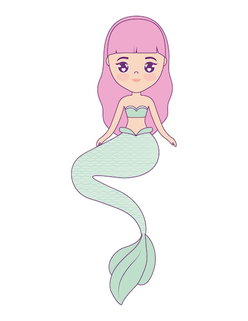 Lindo personaje de avatar de sirena