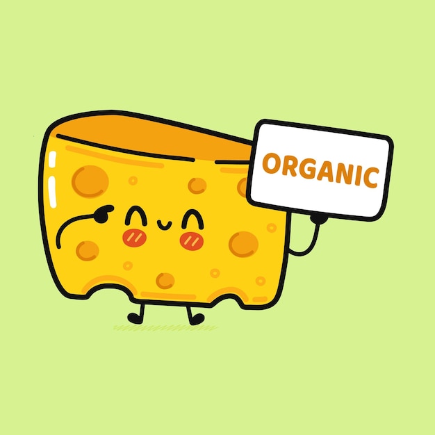 Lindo personaje de cartel de queso divertido