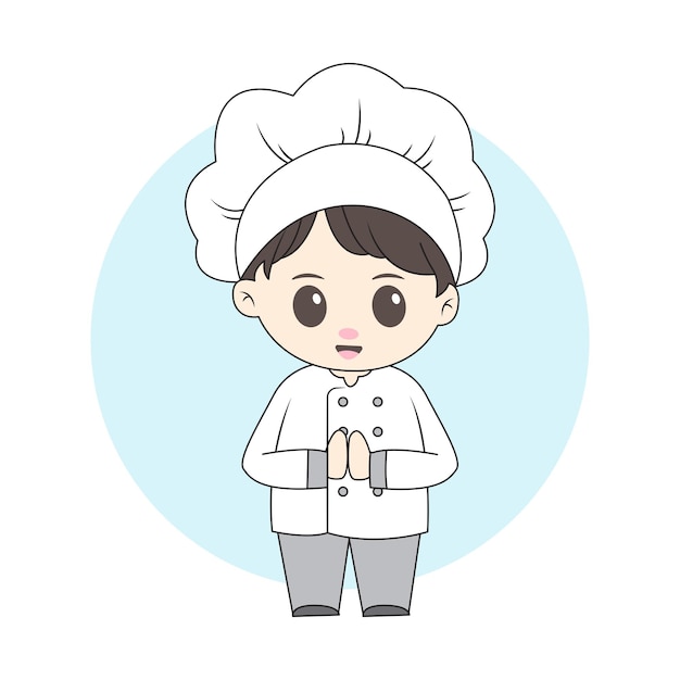 Vector lindo personaje chef para niños