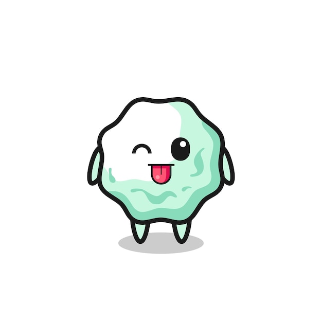 Lindo personaje de chicle en dulce expresión mientras saca la lengua