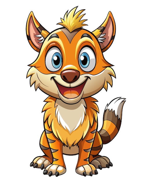 Lindo personaje de dibujos animados de animales salvajes