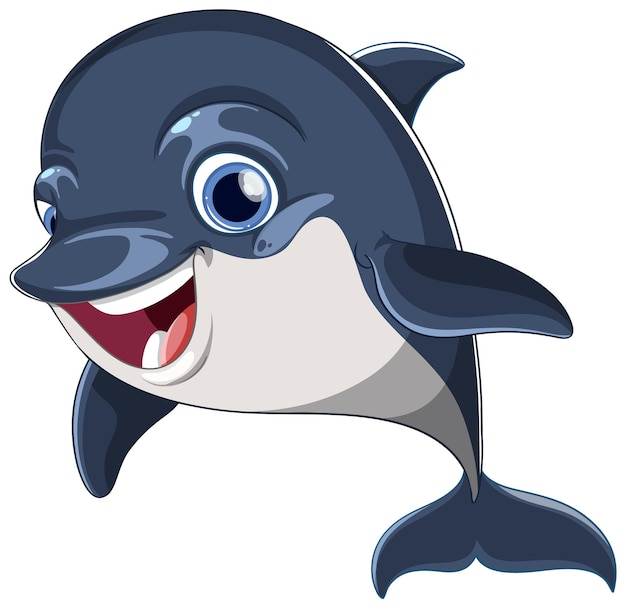 Lindo personaje de dibujos animados de delfines