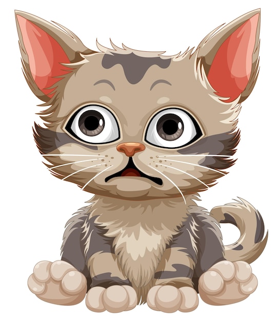 Vector lindo personaje de dibujos animados de gato