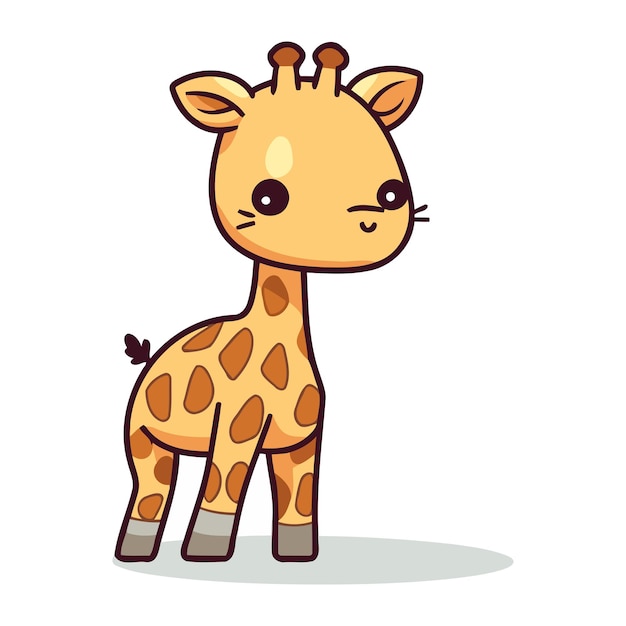 Vector lindo personaje de dibujos animados de jirafa ilustración vectorial en estilo de dibujos animados