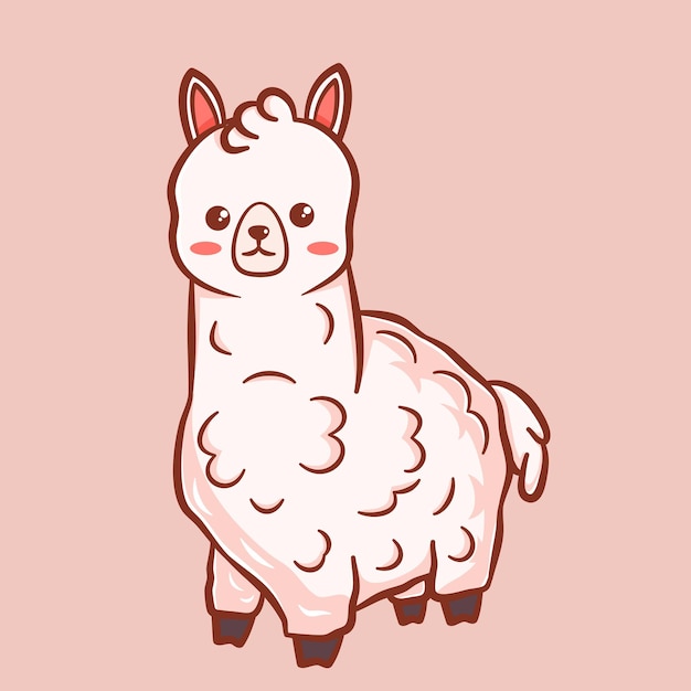 Lindo personaje de dibujos animados de llamas