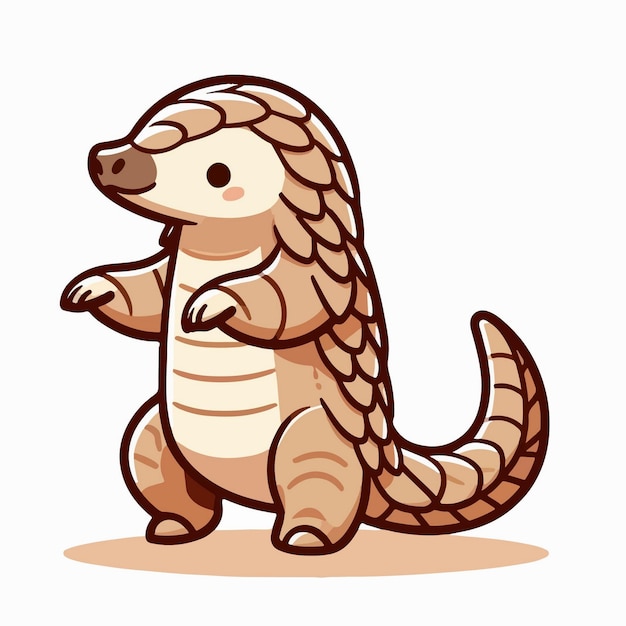 El lindo personaje de dibujos animados del pangolín.