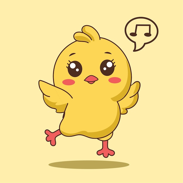 Lindo personaje de dibujos animados pato vector II ilustración para elementos clipart y pegatina