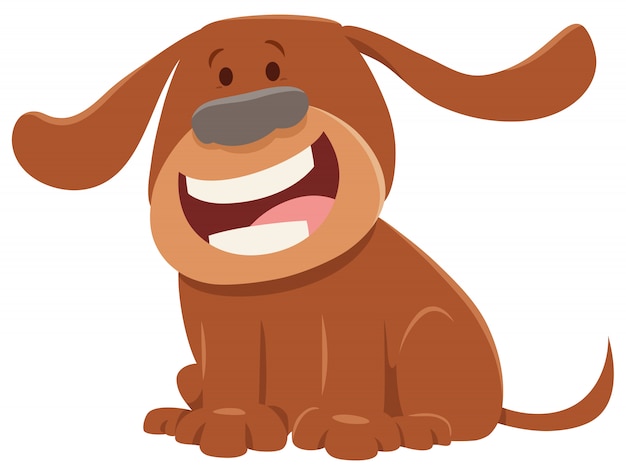 lindo personaje de dibujos animados de perro o cachorro