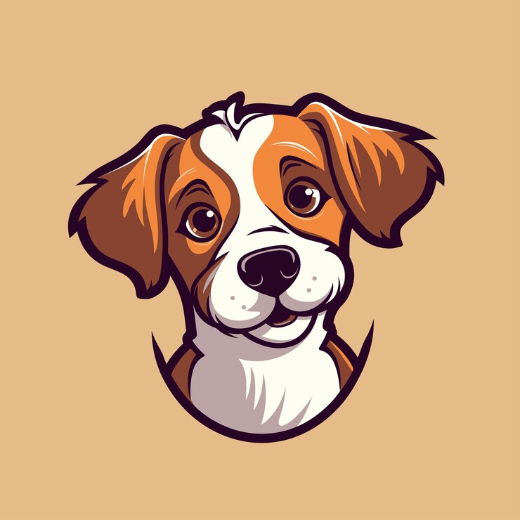 El lindo personaje de dibujos animados de perros Vector Icon Ilustración