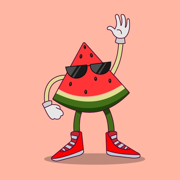 Lindo personaje de dibujos animados de sandía
