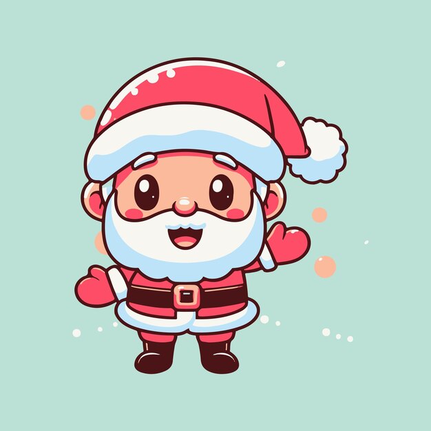 lindo personaje de dibujos animados de Santa Claus Navidad y Año Nuevo concepto ilustración vectorial