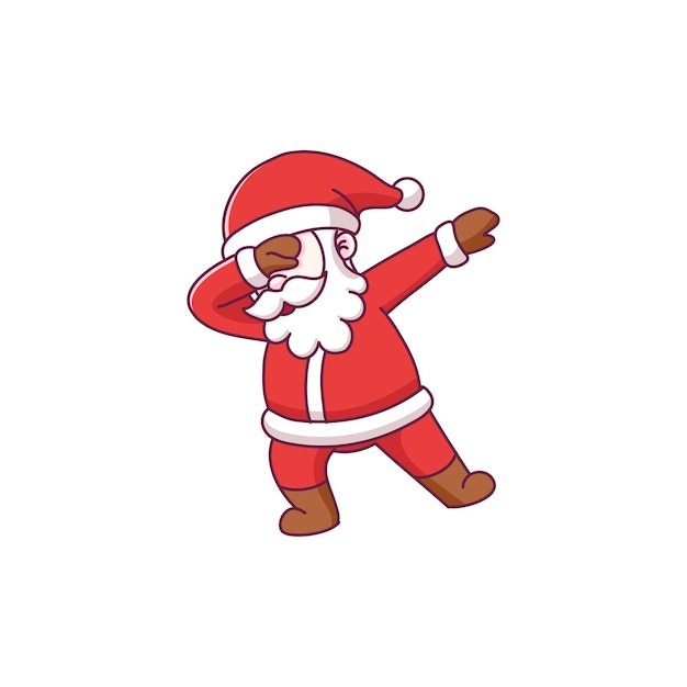 lindo personaje de dibujos animados de santa claus con pose de dabbing