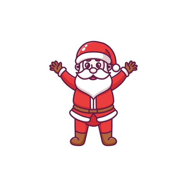 Lindo personaje de dibujos animados de santa claus
