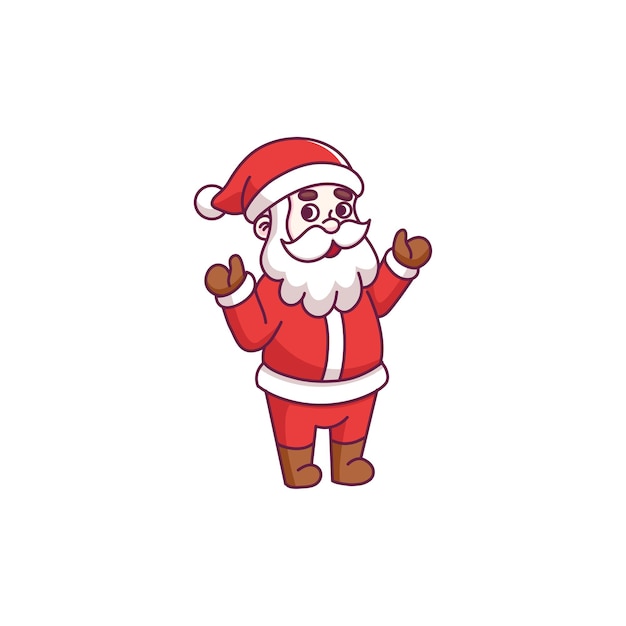 Lindo personaje de dibujos animados de santa claus