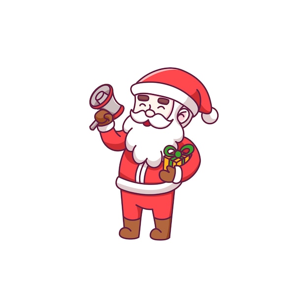 Lindo personaje de dibujos animados de santa claus