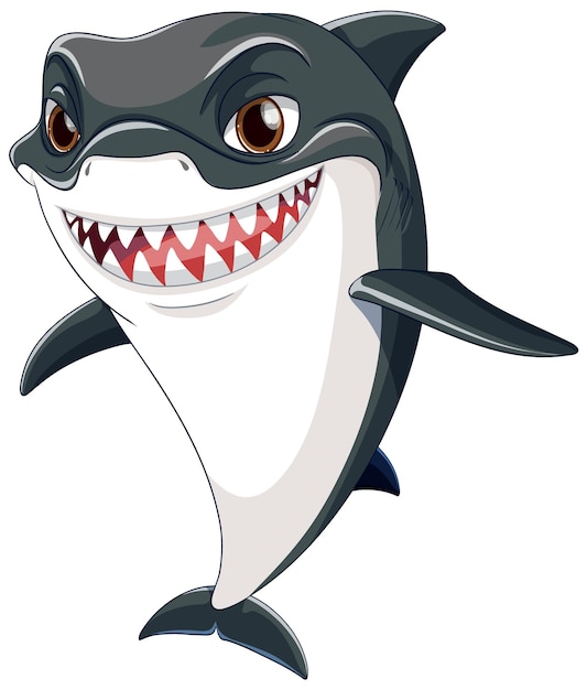 Lindo personaje de dibujos animados de tiburón