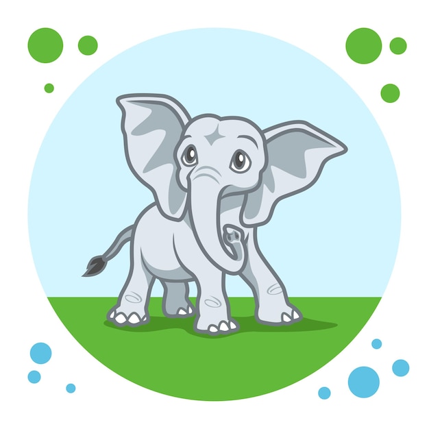 Vector lindo personaje de elefante pequeño