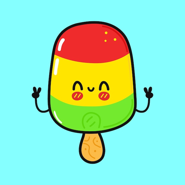 Lindo personaje de helado divertido