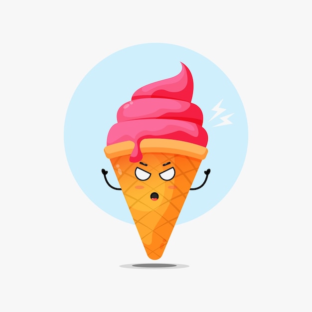 Lindo personaje de helado está enojado