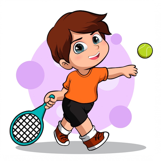 Lindo personaje de un jugador de tenis masculino