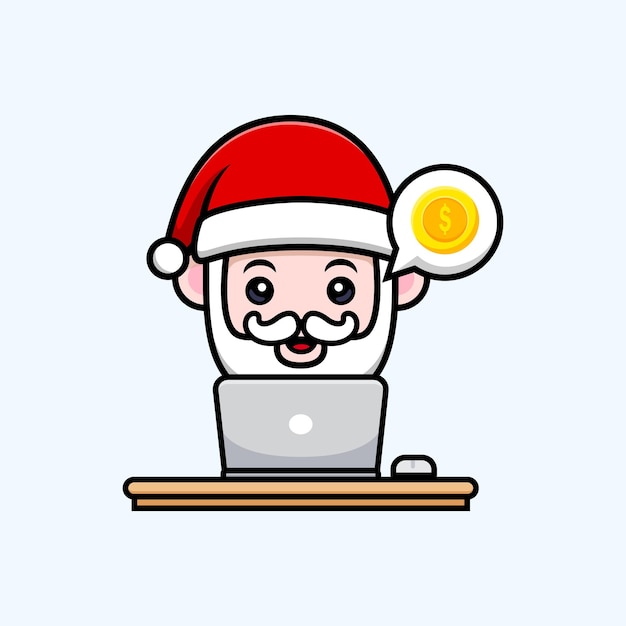 Lindo personaje de mascota de dibujos animados de santa claus