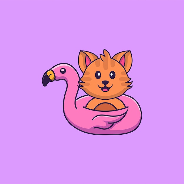 Lindo personaje de mascota gato. Concepto de dibujos animados de animales aislado
