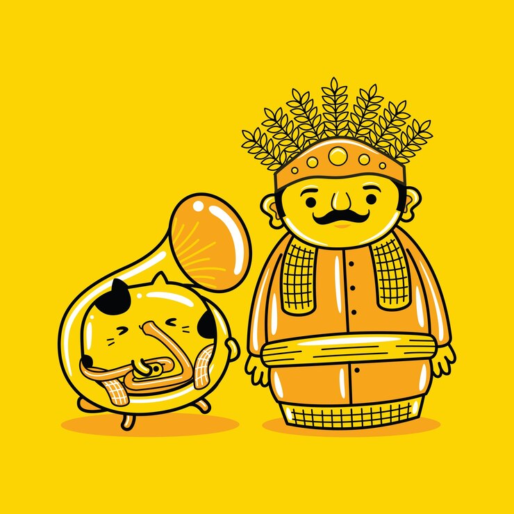 Vector lindo personaje de mascota gato con ondelondel en estilo de dibujos animados plana