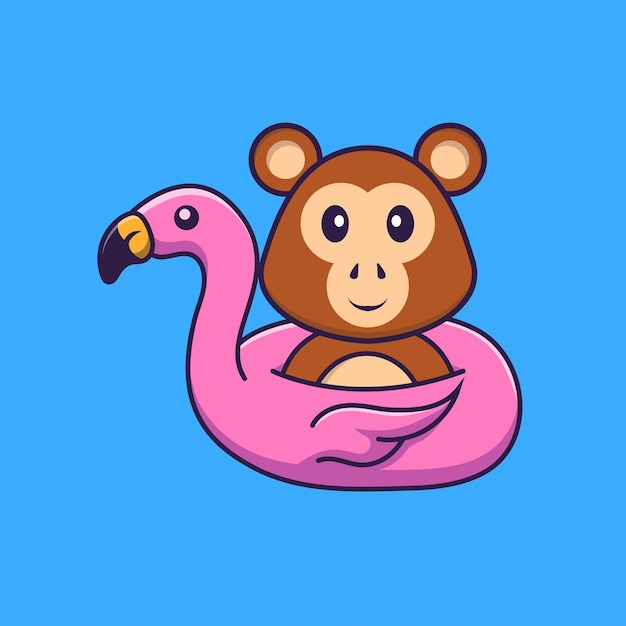 Lindo personaje de mascota mono. Concepto de dibujos animados de animales aislado.