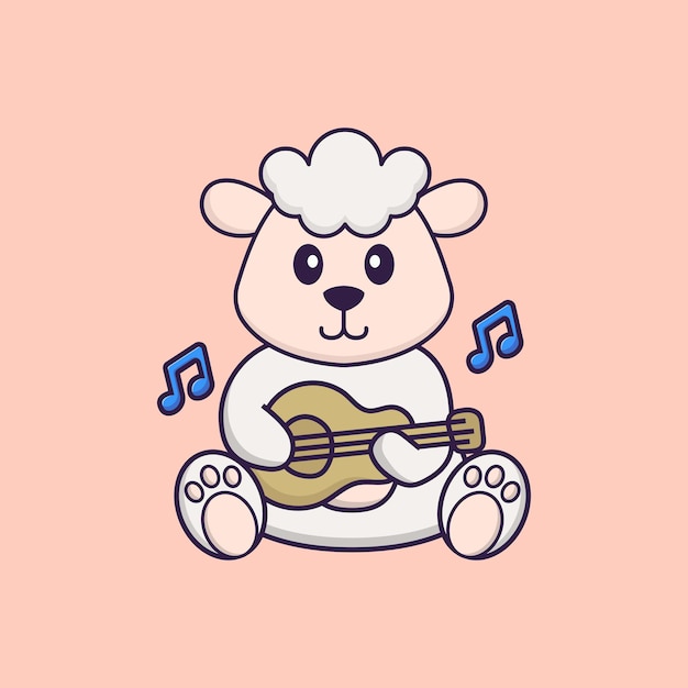 Lindo personaje de mascota de oveja. concepto de dibujos animados de animales aislado.