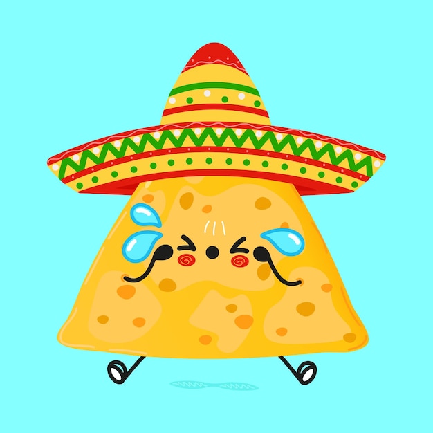 Lindo personaje de nachos tristes