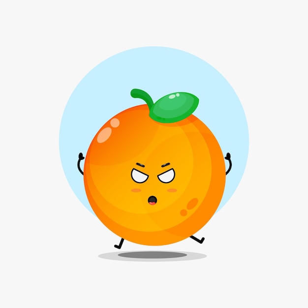 Lindo personaje naranja está enojado