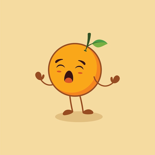 Un lindo personaje naranja zumbando y disfrutando del día