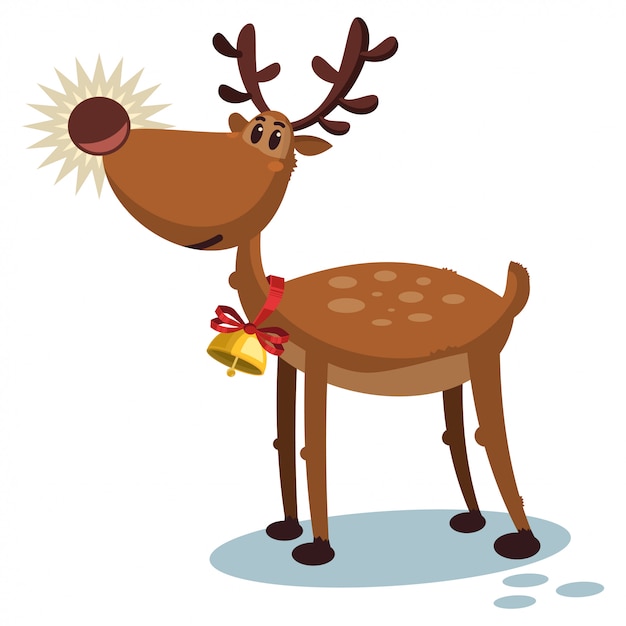 Lindo personaje de Navidad de dibujos animados de renos.