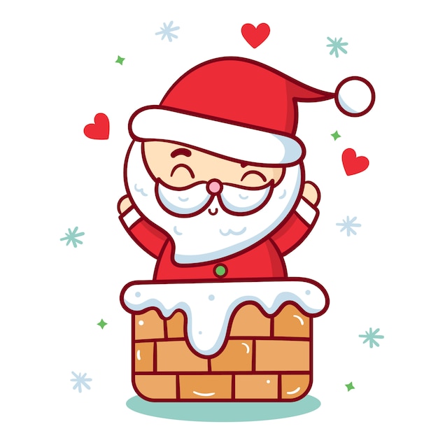 Lindo personaje de navidad de vector de santa