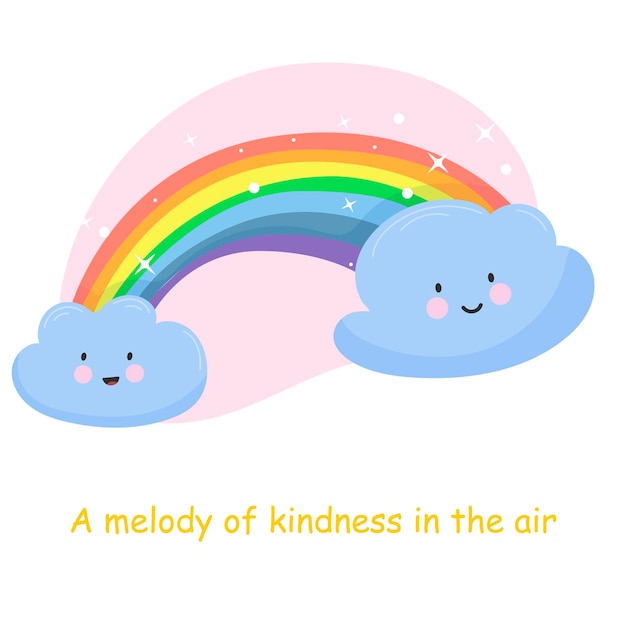 Lindo personaje de nube Tarjeta postal con una inscripción motivacional Cuadrado Brilla el cielo Fondo rosa Ilustración vectorial linda para bebés