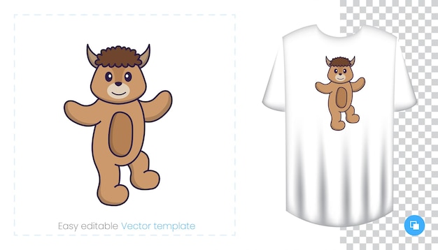 Lindo personaje de oveja. Estampados en camisetas, sudaderas, fundas para teléfonos móviles, souvenirs.