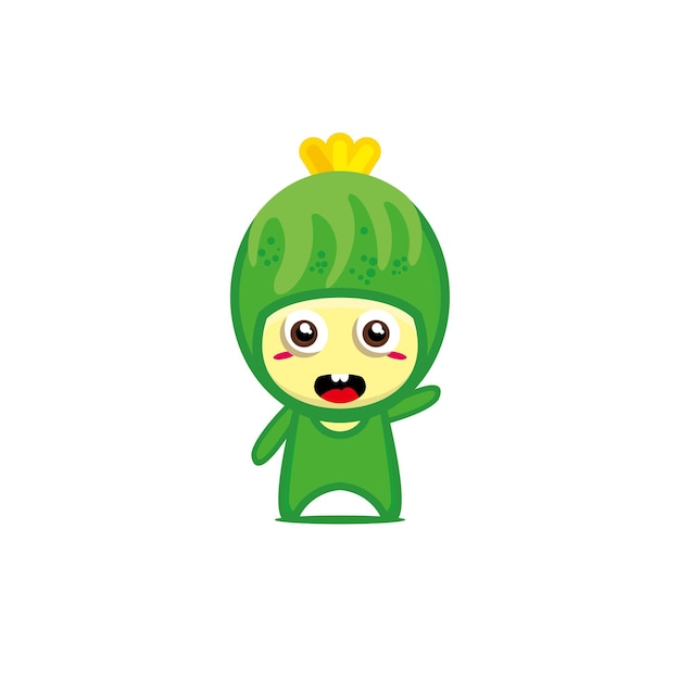 Lindo personaje de pepino divertido sonriente Vector kawaii personaje vegetal ilustración de dibujos animados
