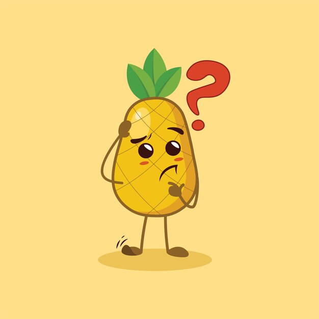 El lindo personaje de piña se pregunta