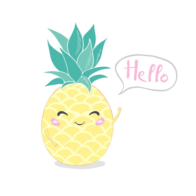 Lindo personaje de piña para tu diseño