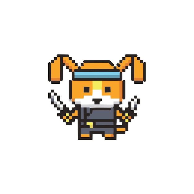 El lindo personaje de Pixel del tema Dog Ninja