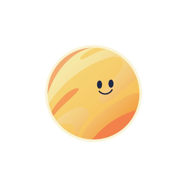 Lindo personaje del planeta Júpiter El planeta gigante del sistema solar Objeto espacial de dibujos animados Vector