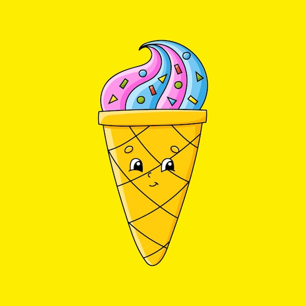 Lindo personaje Plantilla para su diseño libros pegatinas tarjetas carteles ropa Estilo de dibujos animados Tema de cumpleaños Ilustración vectorial