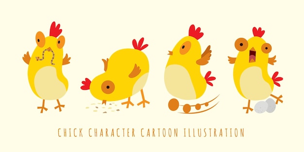 lindo personaje de pollito con estilo diferente