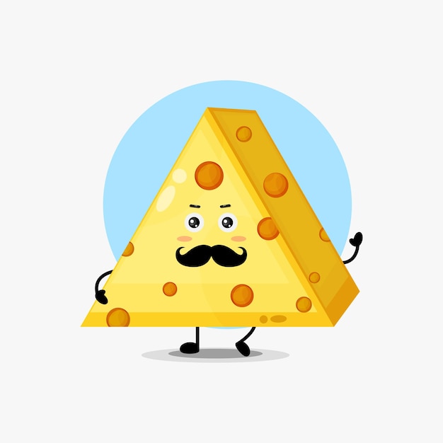 Lindo personaje de queso con bigote